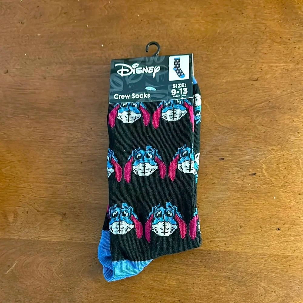 🌵Disney Black Crew Socks with Eeyore Design 3/$15 see description